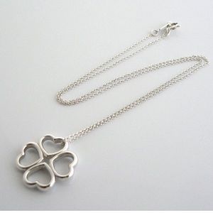 Authentic Tiffany & Co Four Hearts Clover pendant necklace